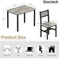 thumbnail image 3 of AWQM 3 Piece Dining Table Set, 2 Person Kitchen Table and Chairs Set, Thickened Solid Wood Carbon Plate, Breakfast Table Set for Small Space, Dining Room, Kitchen, Rustic Gray, 3 of 7
