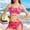 Hot Pink, variant on IVEYRTF Girls One Piece Swimsuit with Built-in Soft Bra and Bow Strap Printed for Beach Vacation Swimming Practice Comfort Fit Bathing Suit(Yellow,14-15 Years)