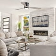 thumbnail image 3 of Parrot Uncle 52" Modern Wood 3-Blade Flush Mount Ceiling Fan with Light and Remote, 3 of 5