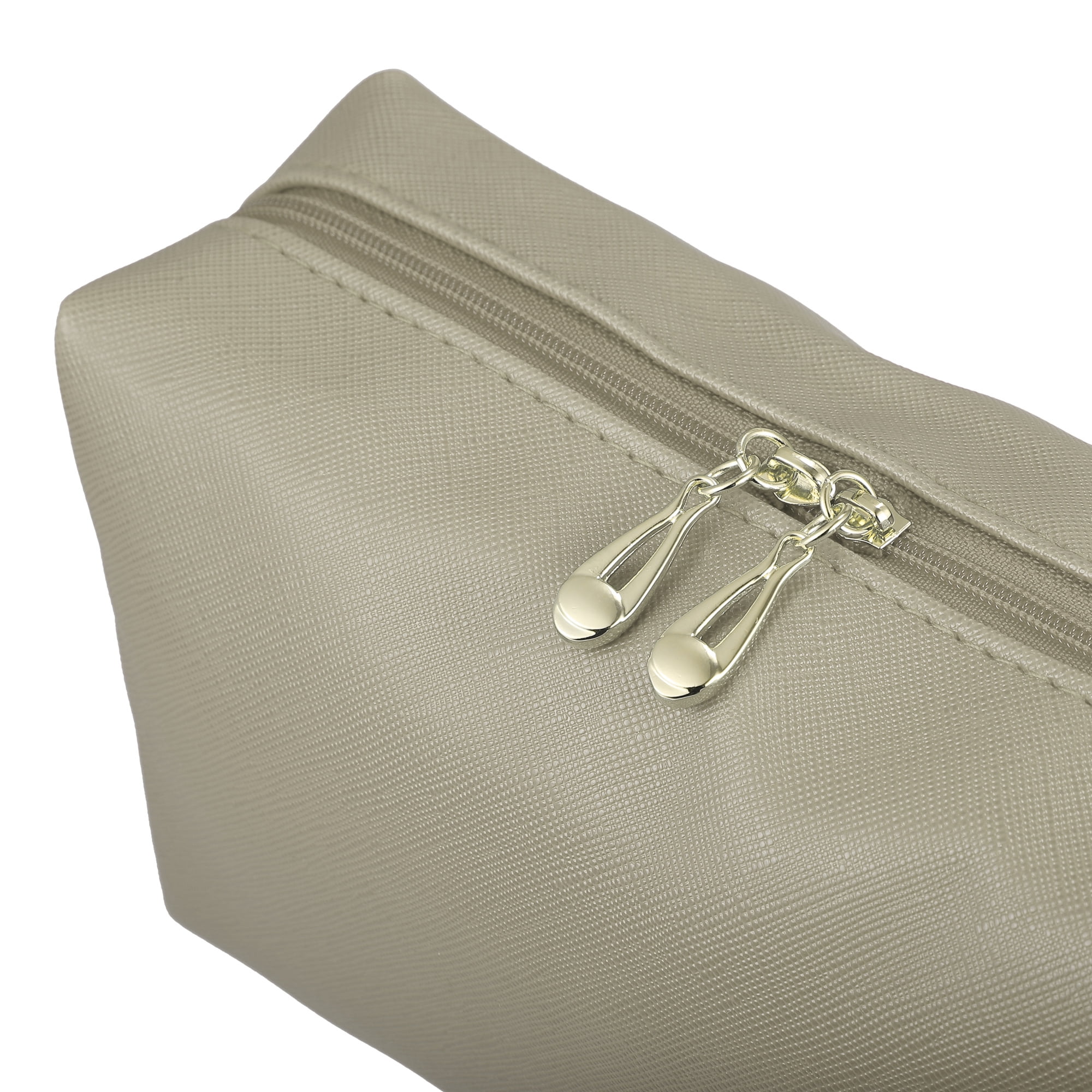 Unique Bargains Floral Makeup Bag Zipper Flower Cosmetic Pouch Gray Gold