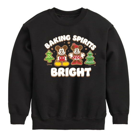 Disney - Mickey and Minnie Baking Spirits Bright Christmas - Toddler & Youth Crewneck Fleece Sweatshirt