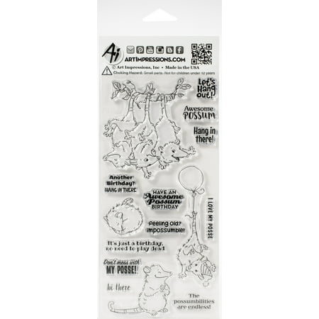 UPC: 0750810797279 | Art Impressions Funny Farm Clear Stamps-Possum