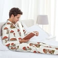thumbnail image 6 of Sikiie Mushroom Mens Pajama Set, Soft Warm Long Sleeve Sleepwear, Cozy Button-Down Pjs for Men-Medium, 6 of 7