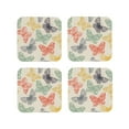 thumbnail image 2 of Kll Square Drink Coasters Set Of 4,Pu Leather Absorbent Coasters Set Decorative Coffee Cup Coasters Housewarming Gift For Home Decor-Butterfly, 2 of 9