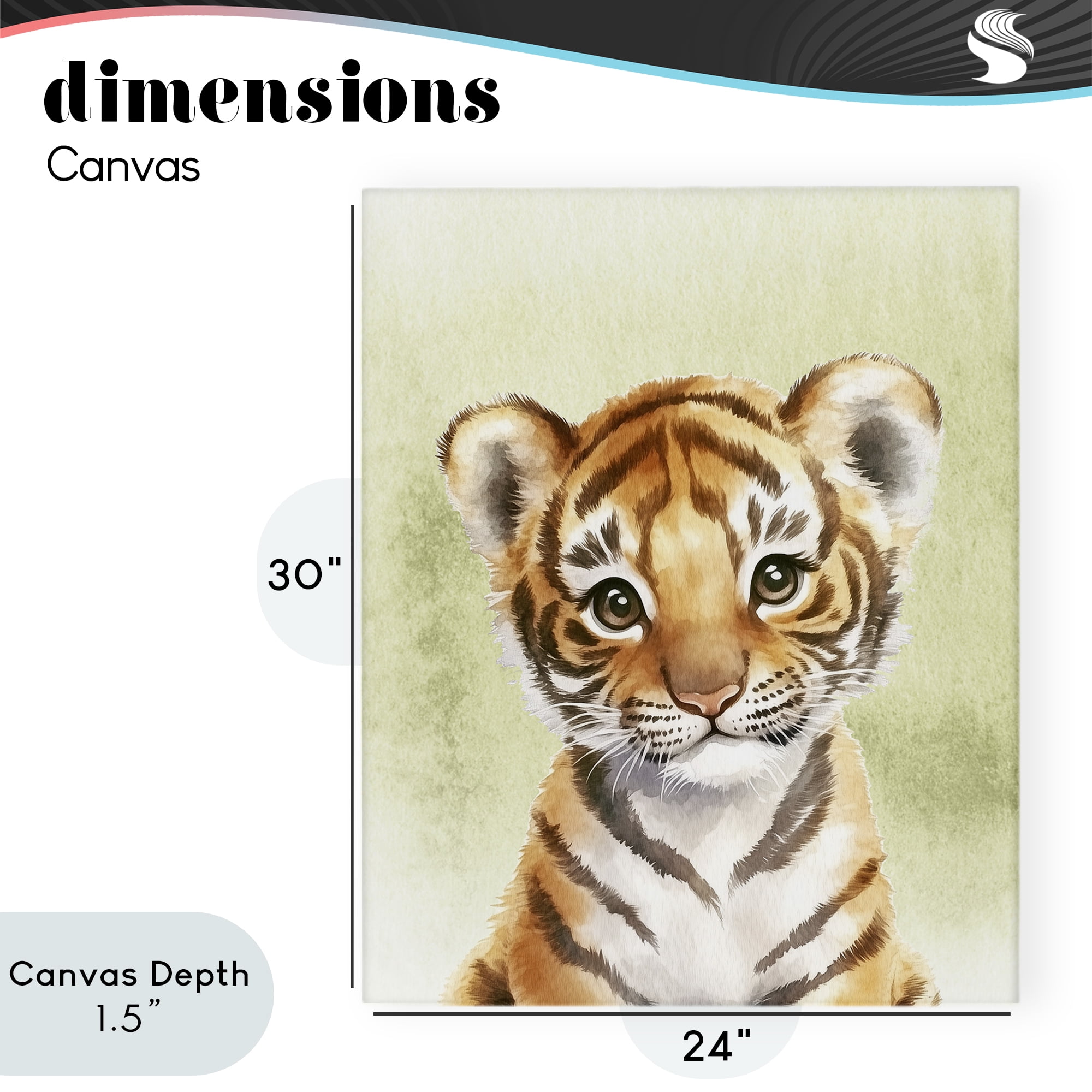 Stupell Industries Jungle Friends Baby Tiger Canvas Wall Art, design by Christine Simpson Art