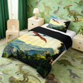 thumbnail image 2 of Manfei Wild T-Rex Dino Twin Comforter Sets,Retro Jungle Pterosaur Bedding Set,Yellow Blue,Black Reversible,2pcs,1 Comforter and 1 Pillowcase, 2 of 7