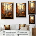 thumbnail image 4 of Designart "Vintage Paris Through the Window II" Cityscapes Framed Wall Art - Industrial Orange Paris Hallway Framed Wall Art Decor, 4 of 6