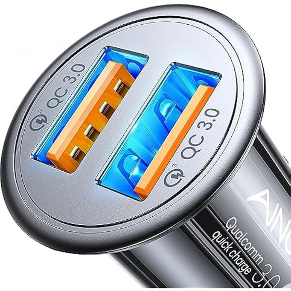 Quyaojz USB Car Charger Adapter 45W, Cigarette Lighter USB Charger, Fast Car Charger for Android, [All Metal & Mini] QC 3.0 USB Adapter for iPhone 17 16e 16 11 Pro Samsung S26 S25