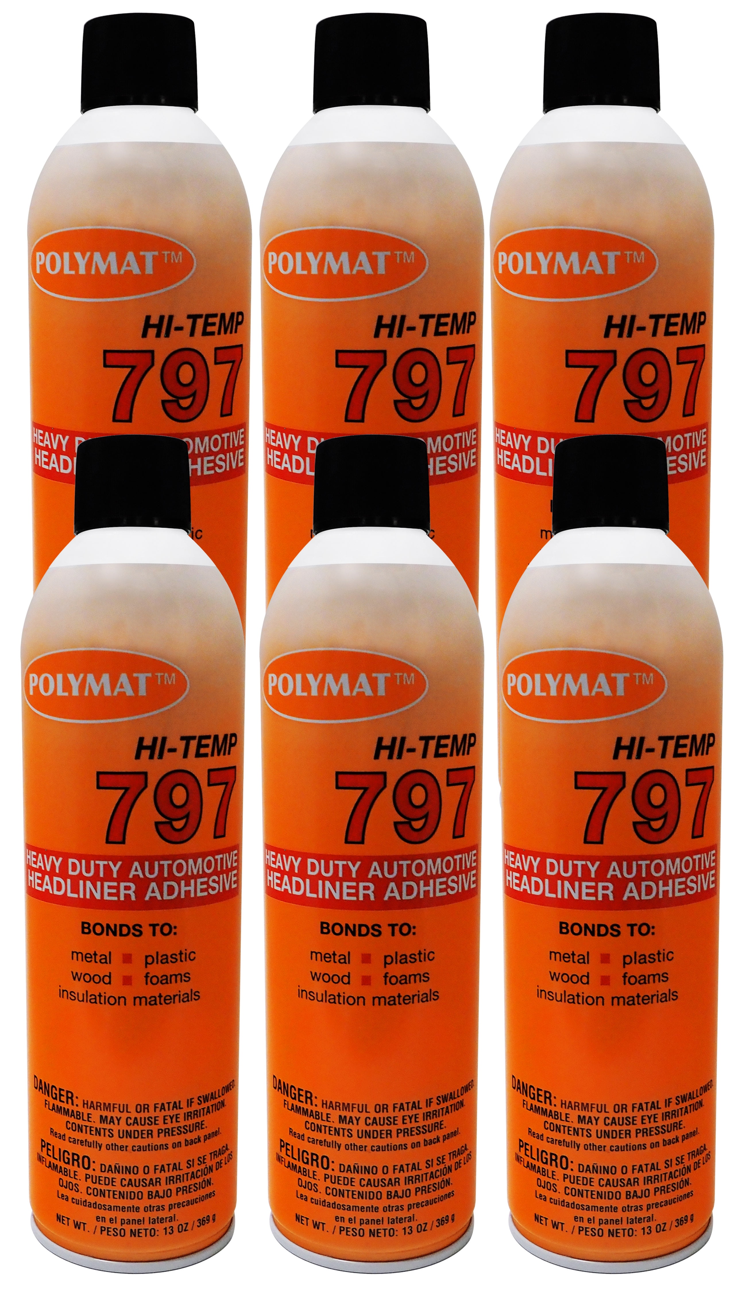 Polymat 797 Hi Temp Spray Adhesive Can high Temperature Headliner Glue  160F: : Industrial & Scientific