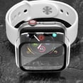 thumbnail image 2 of Compatible with Apple Watch Case 44mm iWatch SE Series 6/5/4 Built-in Screen Protector, Thin Guard Bumper Full Coverage Hard PC Cover for iWatch Accessories, Black Clear Sliver, 3 Pack, 2 of 5