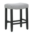 thumbnail image 2 of 24" Inch Upholstered Saddle Seat Bar Stool (Set of 2), Black/Gray, 2 of 6