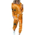 thumbnail image 2 of Cavosen Halloween Womens Sets 2 Piece Outfits for Casual Web Spider Print Sweatsuit Long Pants Long Sleeve Round Neck Tops Tracksuit with Pocket Drawstring Loose Loungewear Sets Holiday, 2 of 5