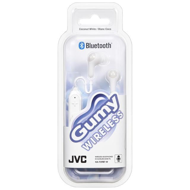 JVC Soft Wireless Earbud with Stayfit Tips, Remote and Mic and Bluetooth White (HA-FX9BTW) (Pack of 2)