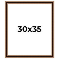 30x35 Frame Gold Brown Plein Air Vintage Solid Wood Picture Frame | 1.75 Inches Moulding Width |