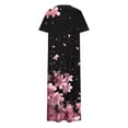 thumbnail image 4 of Ovzne Robes Grande Taille pour Femmes Courbes Robe Femme Couleur Unie Ample Décontractée Mode Manches Longues Robe à Col Manches Longues Robe de Printemps Manches Longues Imprimée Claire, 4 of 6