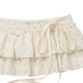 thumbnail image 6 of Vjnyvs Women Lace Mini Skirt Balletcore Short Flowy Layered Ruffle Skirts Y2k Elastic High Waist Butt Curtain for Women, 6 of 7