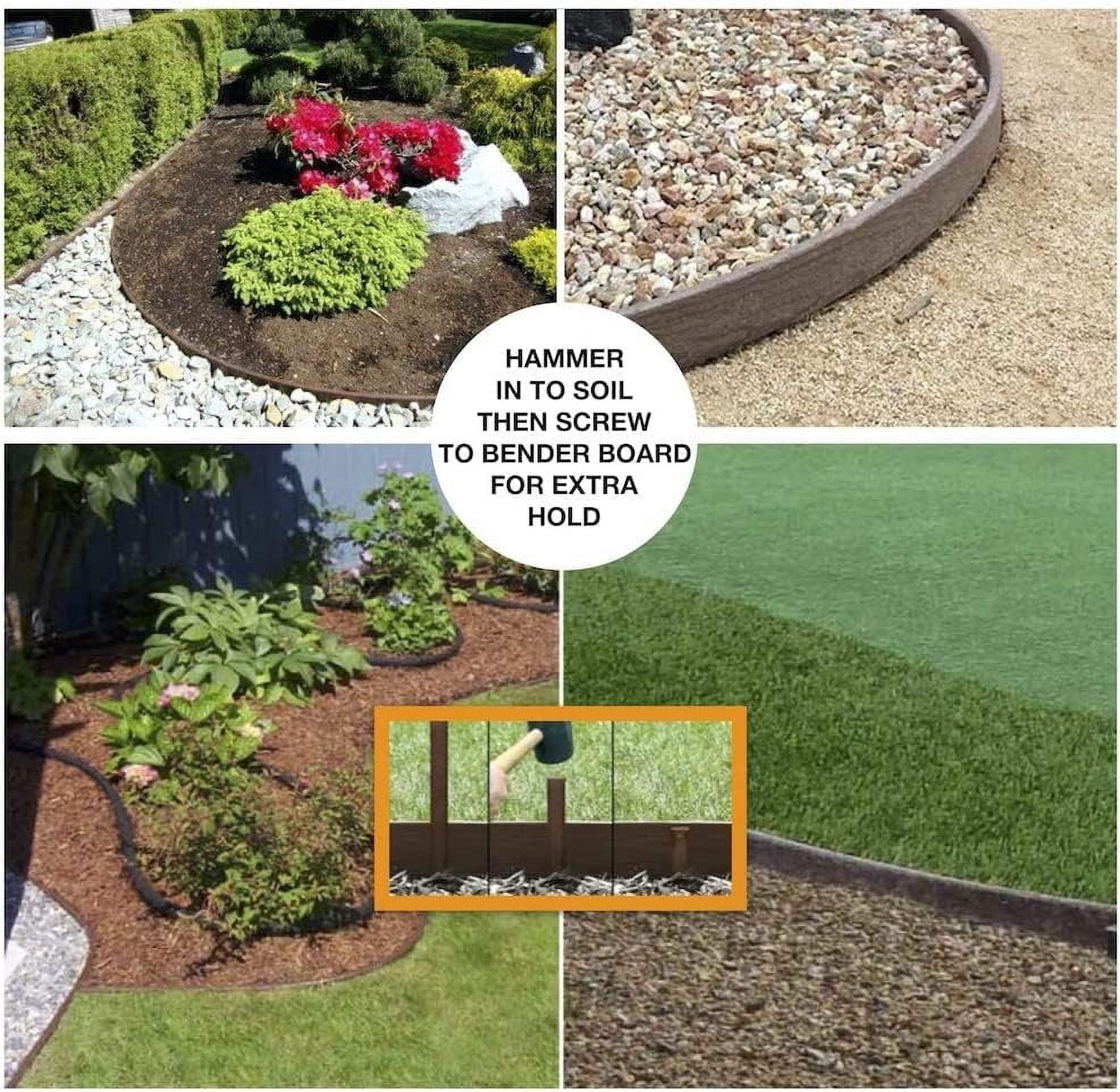 One Stop Outdoor 3.3” x 192" Black Plastic Garden Border Edging (4 Count)