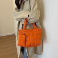 thumbnail image 4 of Cloud Totebag Puffy Bolso de mano para mujer de gran capacidad con una pequeña bolsa para colgar (naranja, 4 of 7