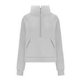 thumbnail image 5 of Spring Tops for Women Womens Tops Long Sleeve Fall Plus Half Zip Cropped Hoodies Fleece Quarter Zip Up Pullover Sweatshirts Winter Clothes Stand Collar Sweater Coat, 5 of 6