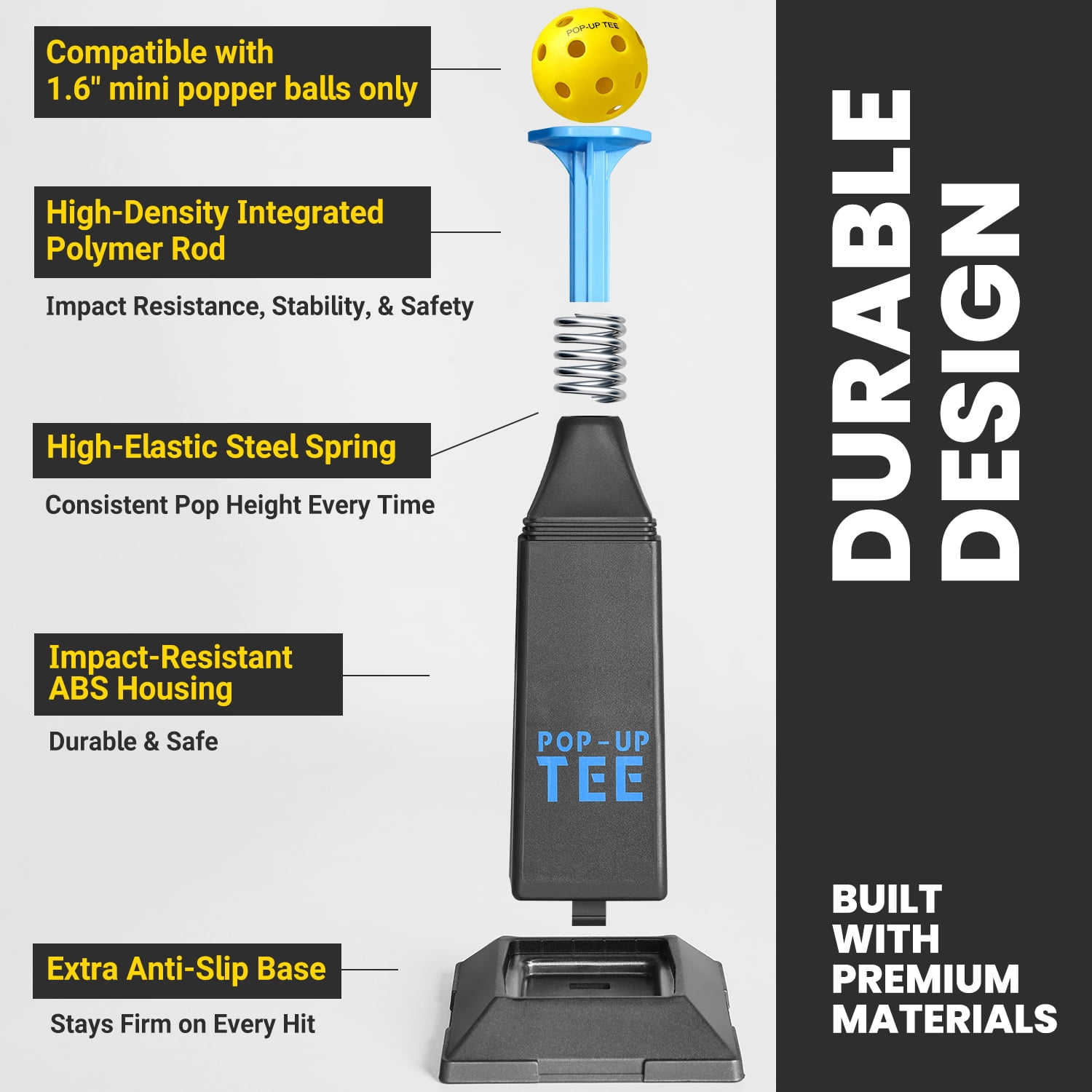 FITPLAY Baseball Training Tee Popper, Pop Up Baseball Trainer Baseball Pitching Machine Without a Pitcher