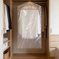 thumbnail image 4 of Lot de 10 - Sacs Suspendus pour Vêtements, Housses de Rangement en Plastique Épaissi, Housses Protectrices Réutilisables pour Garde-Robe et Voyage, Transparent, QFL, 4 of 6