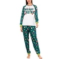 thumbnail image 2 of Christmas Family Pajamas Matching Set Letter Print Long Sleeve Tops and Santa Claus Print Pants Sleepwear, 2 of 10