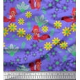 thumbnail image 1 of Soimoi Polyester Crepe Fabric Leaves,Floral & Fox Cartoon Print Sewing Fabric Yard 42 Inch Wide, 1 of 1