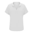 thumbnail image 5 of Uaswgudfs Women's Cotton & Linen Short Sleeve V-Neck Casual Tunic Blouse – Loose Shirt Top, 5 of 8