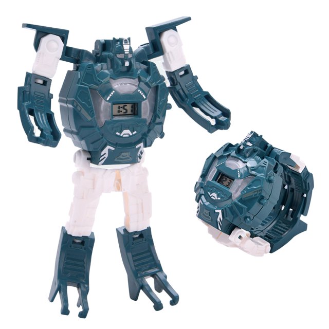 Dibujos animados para niños con reloj de deformación electrónico ligero Juguete robot de deformación Wmkox8yii shdjk1571
