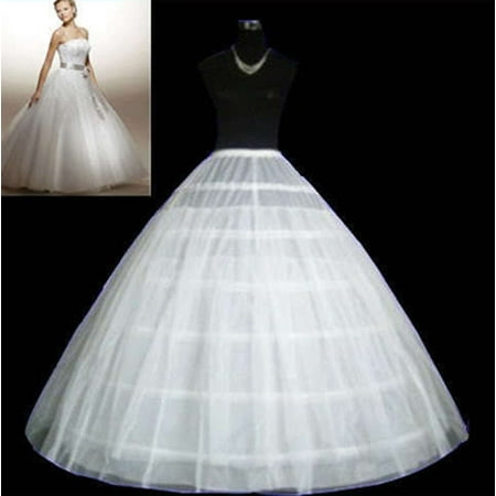 Halter Petticoat - Zimtown 3Hoop 2Layer wedding dress petticoat Crinoline Underskirt bridal Gown White