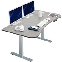 VIVO Electric 63” x 32” Stand Up Desk, Dark Gray Table Top, Gray Frame