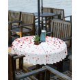 thumbnail image 2 of Fsddascl Red Polka Dot Outdoor Tablecloth - 54 Inch Round Dining Table Cover, Abstract Modern Art Dots Watercolor Waterproof Outdoor Table Cloth with Umbrella Hole & Zipper for Picnic/Patio/Party, 2 of 7