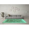thumbnail image 3 of Ahgly Company Indoor Square Abstract Turquoise Blue Modern Area Rugs, 7' Square, 3 of 4
