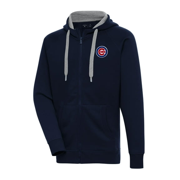 Men's Antigua Navy Chicago Cubs Big & Tall Victory Full-Zip Hoodie Jacket