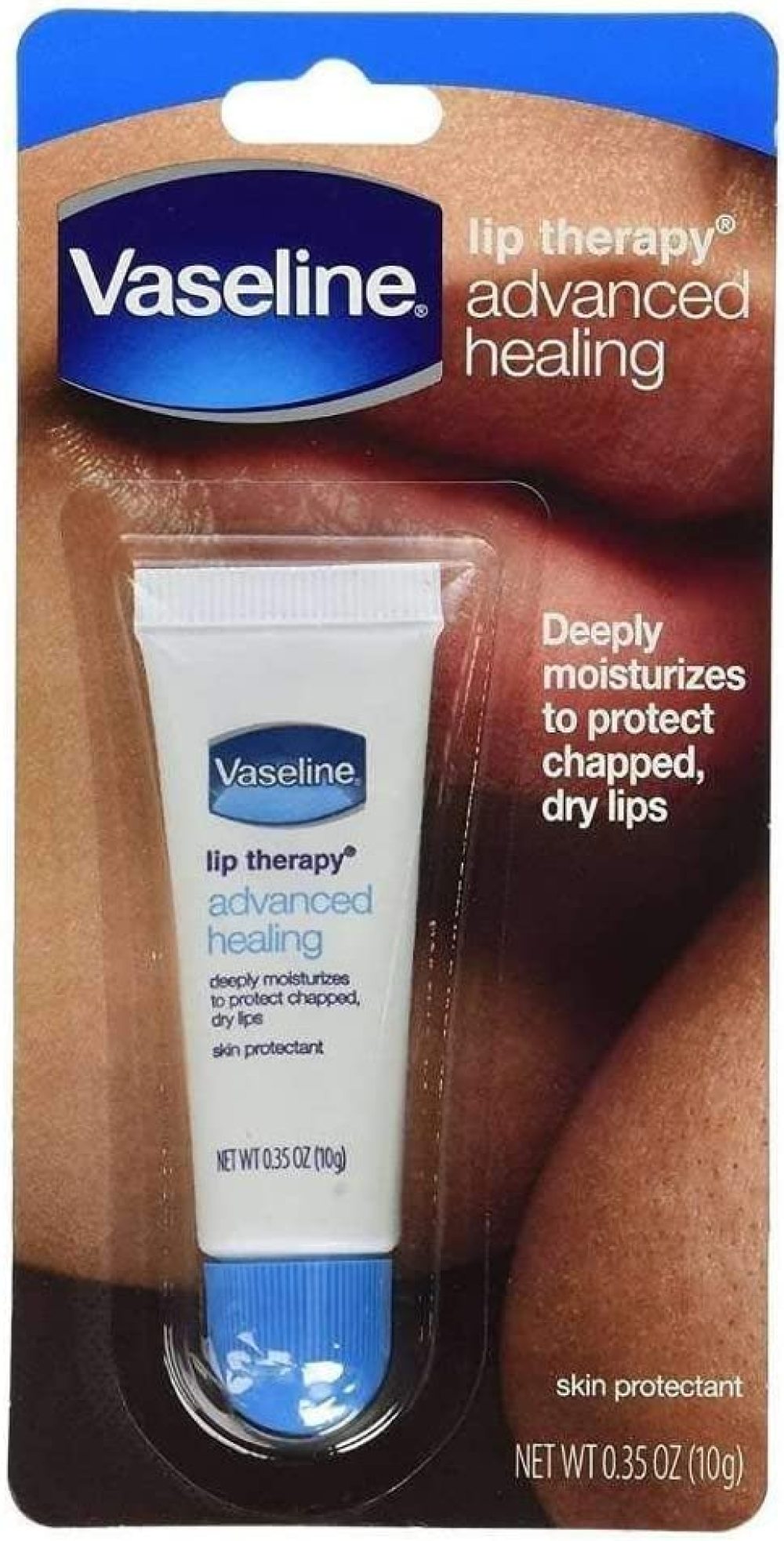 Vaseline Lip Therapy Advanced Petroleum Jelly, Skin Protectant, Travel