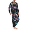 thumbnail image 2 of Sikiie Bird 3 Mens Pajama Set, Soft Warm Long Sleeve Sleepwear, Cozy Button-Down Pjs for Men-Small, 2 of 7