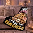 thumbnail image 6 of I Regret Nothing Pass Bagels, Playful Artistic Scene, Warm Flannel Blanket for Living Room and Bedroom with Detailed Artwork, Art Lovers Thanksgiving Gift, Playful Home Decor, 6 of 9
