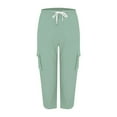 thumbnail image 6 of Lisingtool Clearance Pants for Women Cropped Pants Cargo Pants for Women Women's Solid Color Casual Hiking Pants Outdoor Pants Summer Pants Lightweight Stretch Hiking Pants OverallsS-3XL, 6 of 9