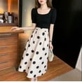 thumbnail image 4 of Wxolcjlv Womens Polka Dot Midi Skirt High Waist Pleated A‑Line Skirts, 4 of 5
