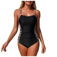 thumbnail image 1 of Yammkia Womens Bathing Suits Tummy Control One Piece Swimsuit Women Ruched Twist Front Padded Modest Full Coverage Swim Bathing Suit Swimwear Swimsuits(Coffee,L), 1 of 8