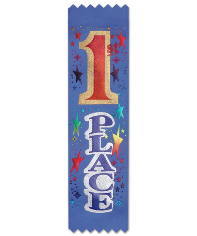 Pack of 30 Royal Blue "1st Place School" and Sports Award Ribbons 6.25"