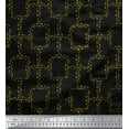 thumbnail image 1 of Soimoi Black Modal Satin Fabric Leaves & Geometric Print Sewing Fabric Yard 42 Inch Wide, 1 of 5