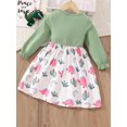 thumbnail image 5 of Bagilaanoe Little Girl Spring Dress Toddler FloralPrint Long Sleeve A-line Princess Dresses 3T 4T 5T 6T 7T Kids Patchwork Skirt, 5 of 9