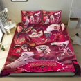 thumbnail image 1 of Hazbin Hotel Conjunto de sábanas temático, trío de piezas, cómodo y amigable con la piel, diseño único, regalo de decoración para el hogar para familiares, amigos y fans,173cm *218cm, 1 of 6