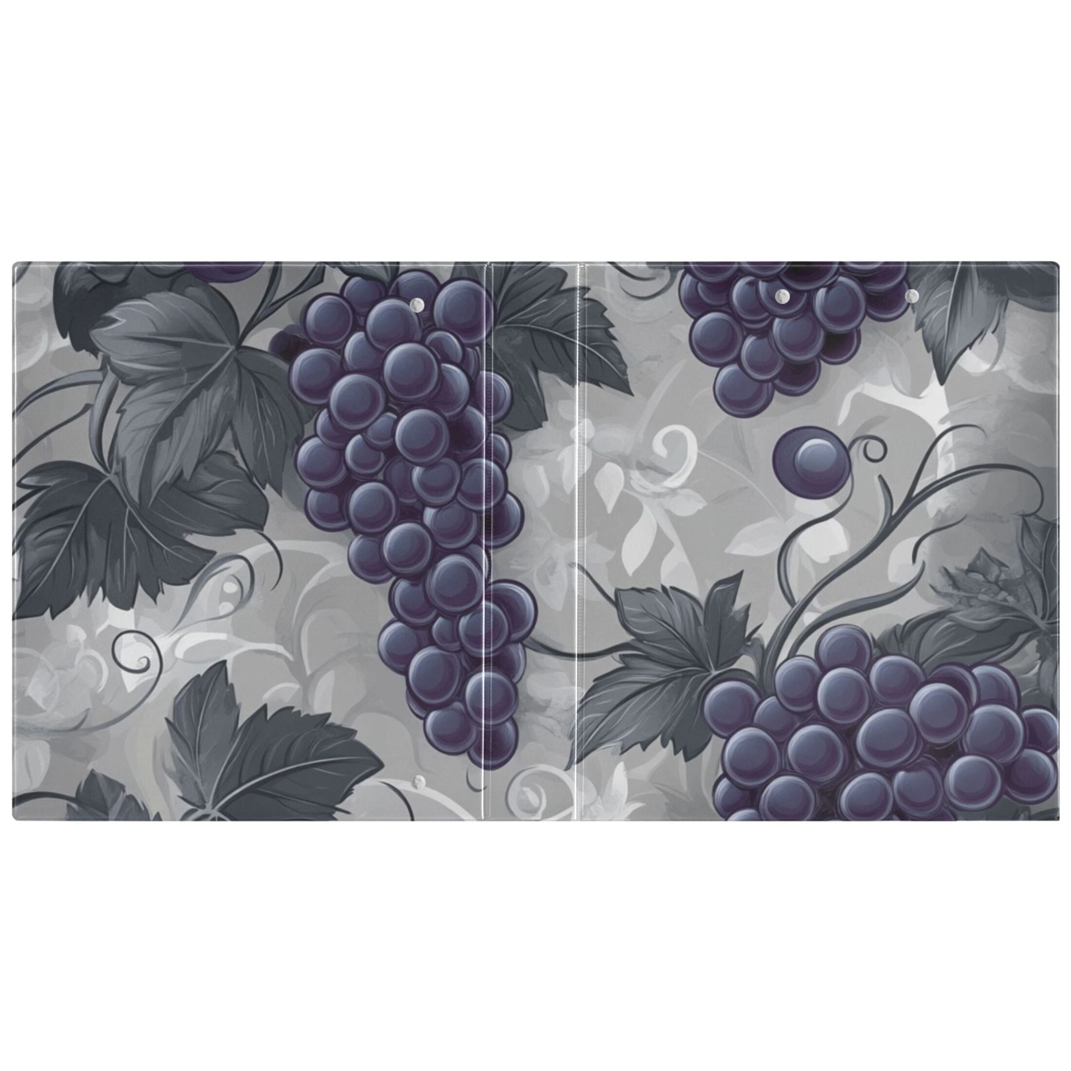 Grapes and Leaves 3 Ring Binders 1.5 inch Hardcover File Folders with Interior Pockets A4 Size Organizer for School Office Hospital