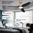 thumbnail image 2 of 48 Inch Smart Ceiling Fans with LED Lights Remote,Quiet DC Motor,Dimmable,Outdoor Indoor Gold Black Ceiling Fan Controlled by WIFI Alexa App,for Modern Bedroom Living Room Patio Porch, 2 of 7