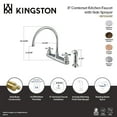thumbnail image 4 of Kingston KB721AXSP Vintage Two-Handle 4-Hole 8" Centerset Kitchen Faucet with Side Sprayer in Polished Chrome, 4 of 4