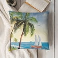 thumbnail image 3 of YINGXI  Palm Tree Throw Pillow Covers Tropical Beach Pillow Cases Green Leaves Decorative Cushion Covers for Sofa Couch Living Room 24x24in, 3 of 5