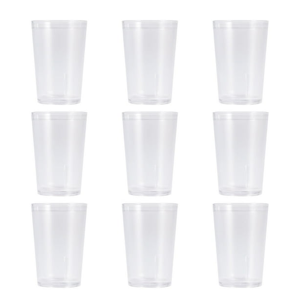 EeaseMX 10 vasos acrílicos de 230 ml, de plástico transparente irrompible, para bebidas, para el hogar, hotel, restaurante, fiesta (8503)