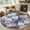 Blue, variant on Gray Geometric Round Area Rug 3.3 FT, Non Slip Small Entryway Kitchen Mat, Modern Abstract Art Block Washable Soft Circular Rug Non-Shedding Door Mat for Bathroom Playroom Kids Room